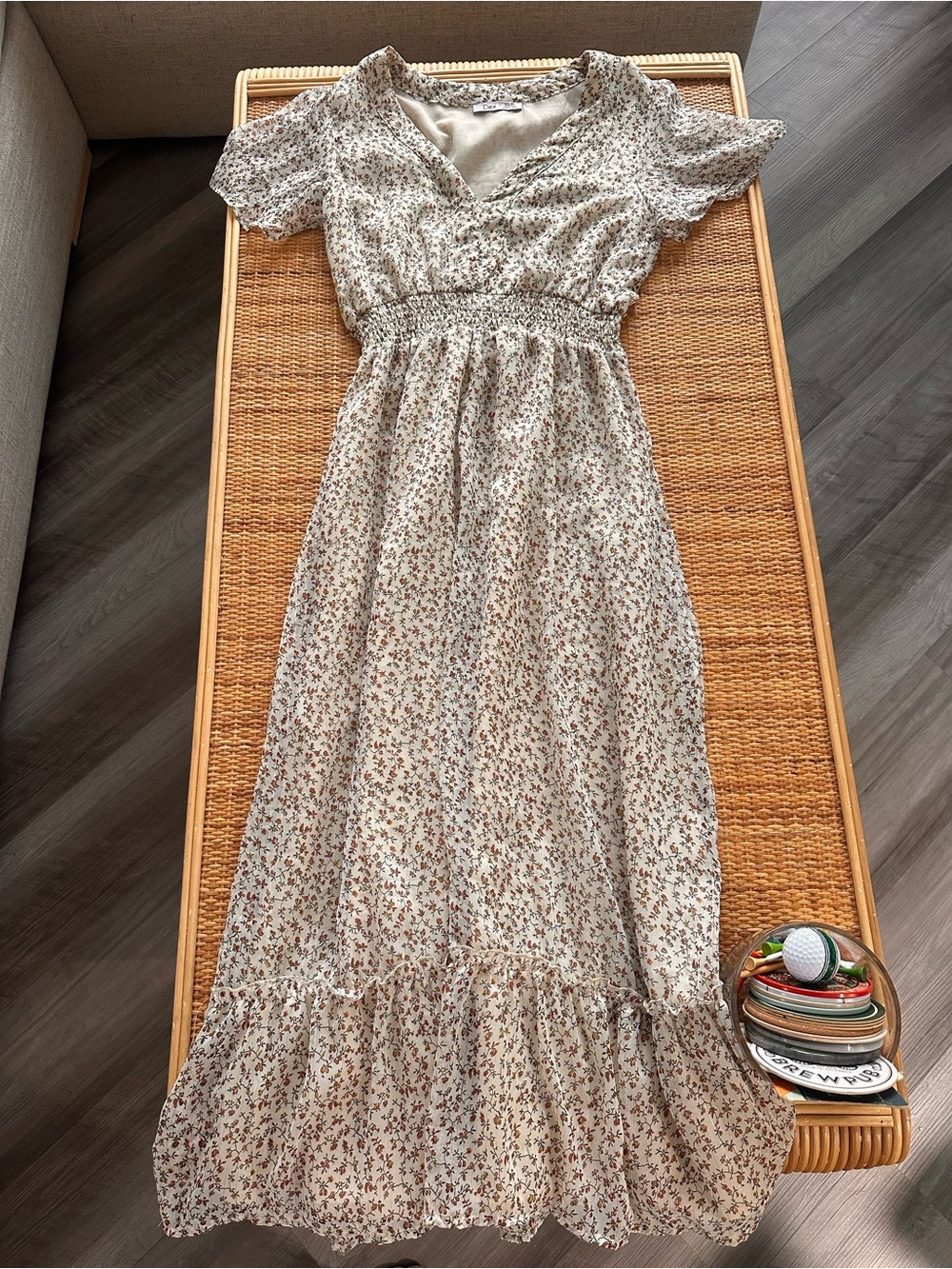 Nordstrom Cream Floral Maxi Dress